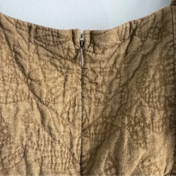 Madewell Tiered Midi Dress Quilted Hemp Blend Olive Green NH112 Size 10 Boho - Picture 12 of 15